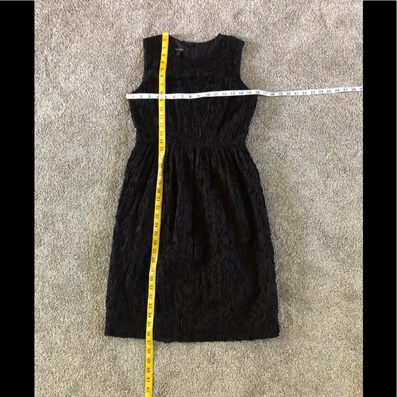 TALBOTS 100%Cotton Dress size 2 Textured Flowers  black Classic - Picture 5 of 13